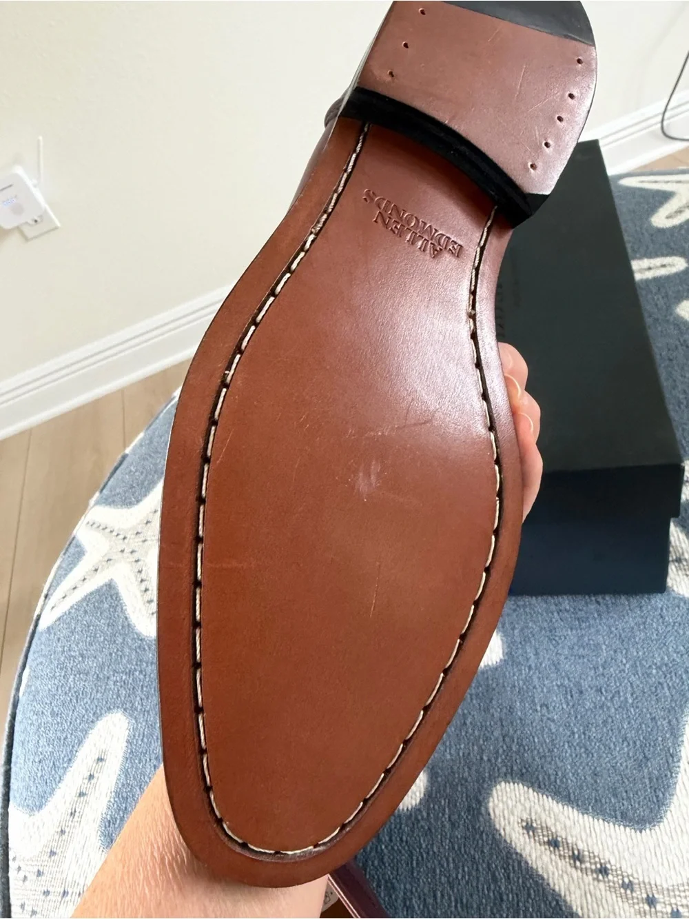 Allen Edmonds Men's Burgundy Leather Penny Loafers